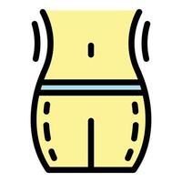 Slim slimming icon color outline vector