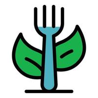 Vegetarian food icon color outline vector