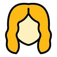 Wave wig icon color outline vector