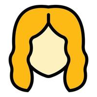 Wave wig icon color outline vector