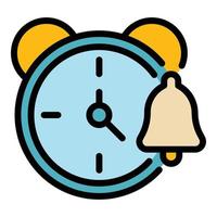 Time alarm icon color outline vector