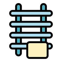 Towel radiator icon color outline vector