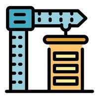 Building crane icon color outline vector
