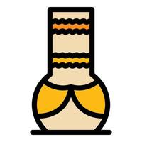 Ceramic amphora icon color outline vector