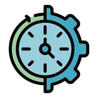 Gear wheel time management icon color outline vector