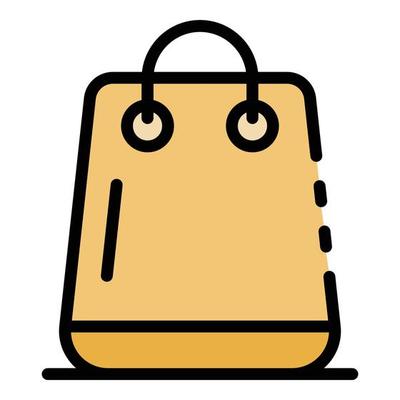 Plastic bag icon color outline vector
