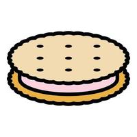 Fresh cookie icon color outline vector