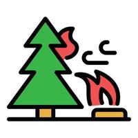 Natural wildfire icon color outline vector