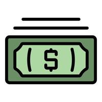 Money cash icon color outline vector