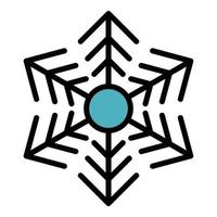 Flower snowflake icon color outline vector