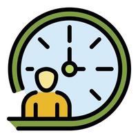 Work time icon color outline vector