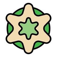 Biscuit icon color outline vector