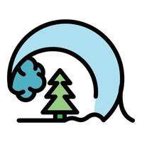 Tsunami wave on park icon color outline vector