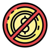 No money laundering icon color outline vector