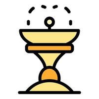 Architecture drink fountain icon color outline vector