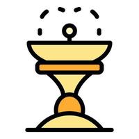 Architecture drink fountain icon color outline vector