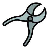 Metal forceps icon color outline vector