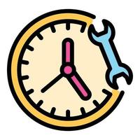 Work time service center icon color outline vector