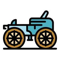 Classic carriage icon color outline vector