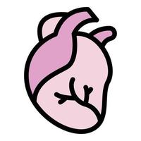 Vein human heart icon color outline vector