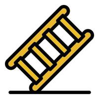 Wood ladder icon color outline vector