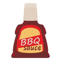 icono de salsa barbacoa, estilo de dibujos animados vector