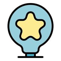 Star idea innovation icon color outline vector