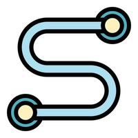 Heated rail snake icon color outline vector
