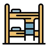 Bunk bed icon color outline vector