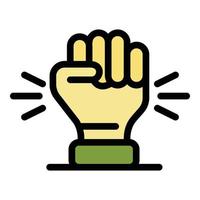 Responsibility fist icon color outline vector