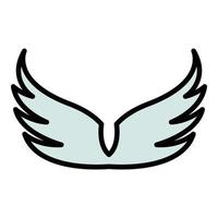 Vintage wings icon color outline vector