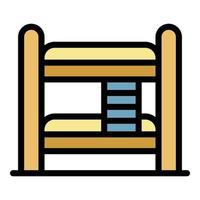 Interior bunk bed icon color outline vector