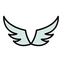 Decoration wings icon color outline vector