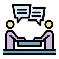 Business meeting icon color outline vector