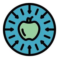 Apple gravity icon color outline vector