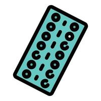 Dosage pills icon color outline vector