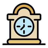 Desktop pendulum clock icon color outline vector