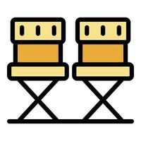 Film process chairs icon color outline vector