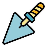 Hand trowel icon color outline vector