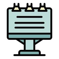 Text on flipchart icon color outline vector
