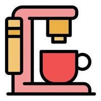 New coffee machine icon color outline vector