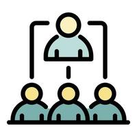 Team meeting icon color outline vector