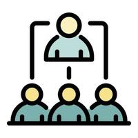 Team meeting icon color outline vector