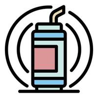 Protein shake icon color outline vector