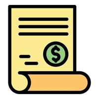 Credit money paper icon color outline vector
