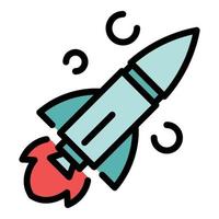 Rocket icon color outline vector