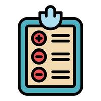 Tax inspector clipboard icon color outline vector