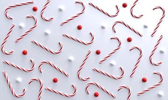 3d candy cane background. 3d rendering. photo