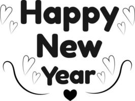 feliz año nuevo letras vector