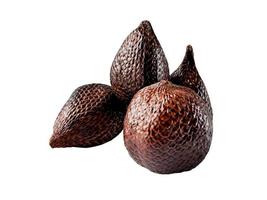 Salak is a type of palm fruit commonly eaten. snake fruit, its scientific name is Salacca zalacca. isolated white background. photo